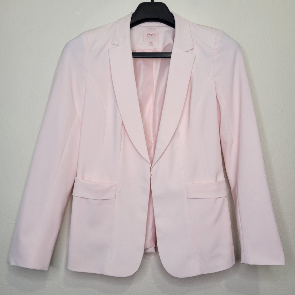 Candie's Pink Open Front Stretch Blazer, Size M